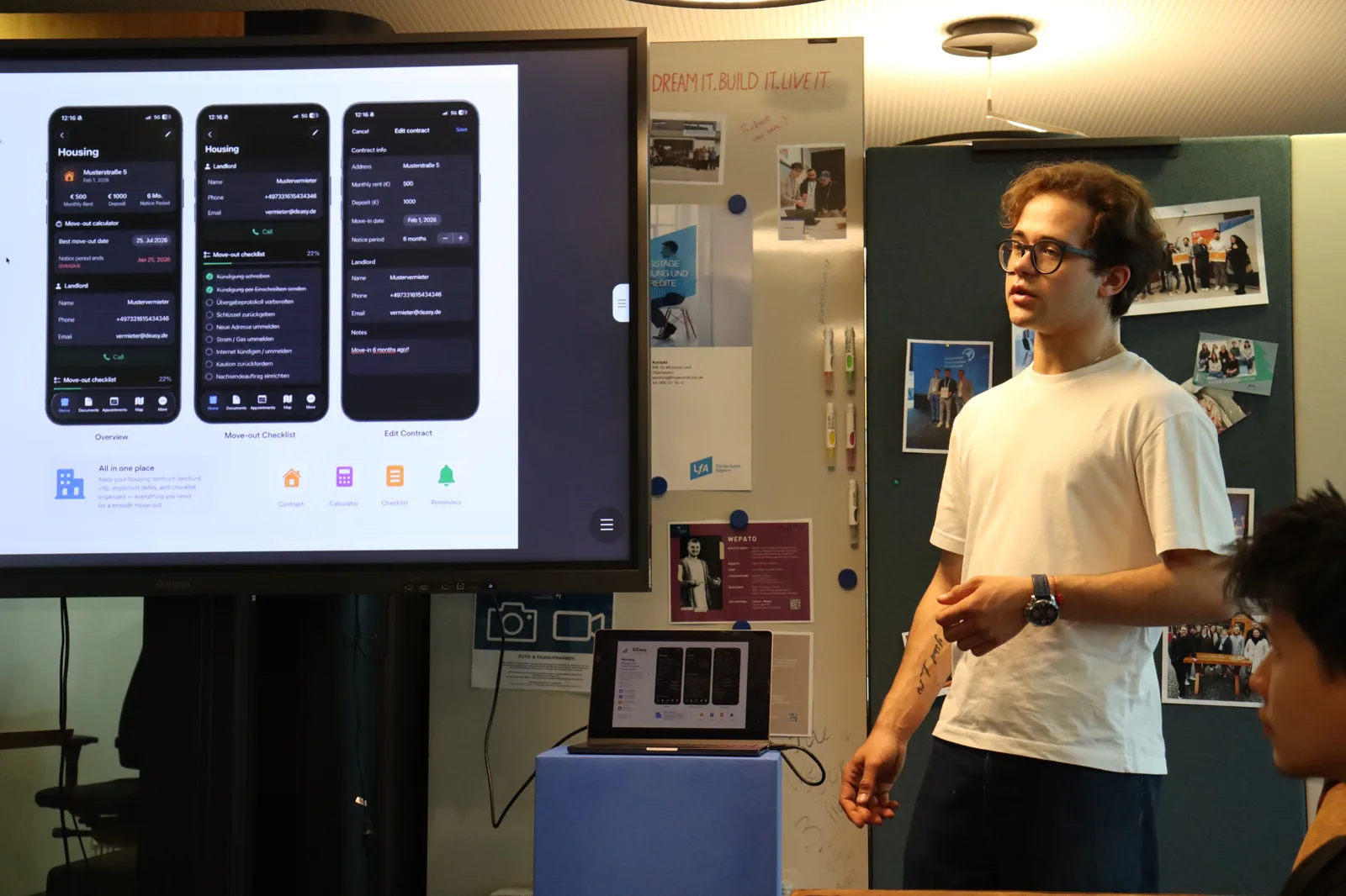 Walking through the app on the big screen